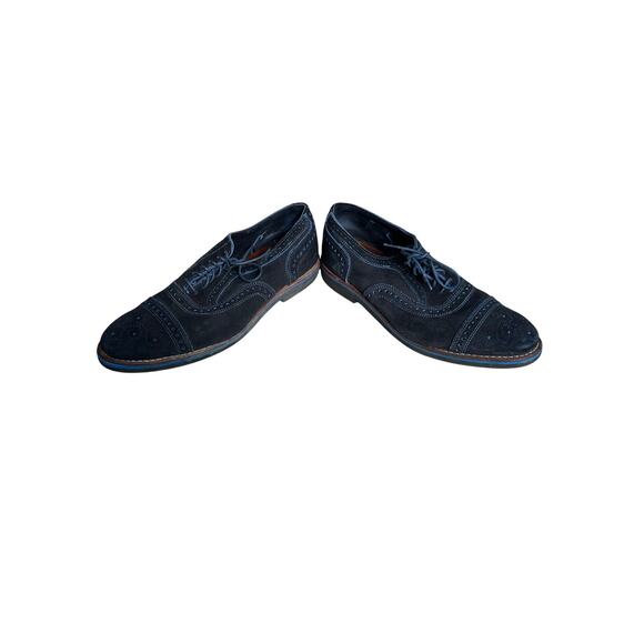 Allen Edmonds Strandmok Cap-Toe Oxfords 10 D Navy Blue Suede Made in USA - Picture 8 of 11